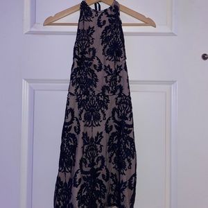 Navy Blue Halter Mini Dress